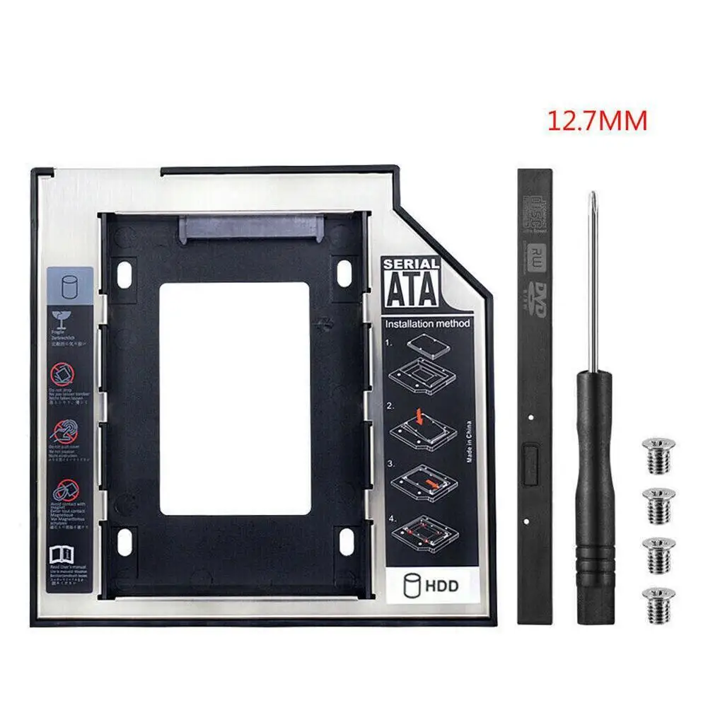 

Hard drive bay 12.7mm notebook hard drive bracket 9.0 aluminum hard 9.5mm bit drive drive optical optical bay drive Q7E0