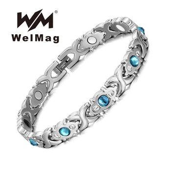 

WelMag New Fashion Stainless Steel Charm Magnetic Bio Energy Cure Bracelets For Women Health Care Elements Jewelry 2020