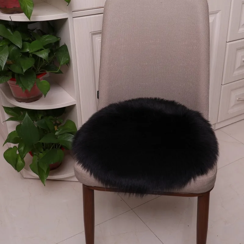Круглая подушка для сиденья для мягкий офисный стул, софа на открытом воздухе Мягкая Искусственная овчина ковер теплая шерсть ковер на пол колодки Подушка