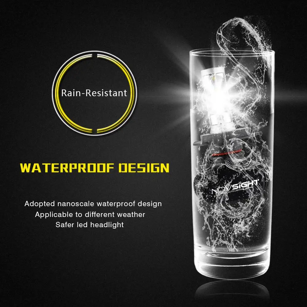 NOVSIGHT H4 Led 50W 8000LM 6500K CSP H7 H11 H1 9005 9006 комплект для преобразования автомобильных фар