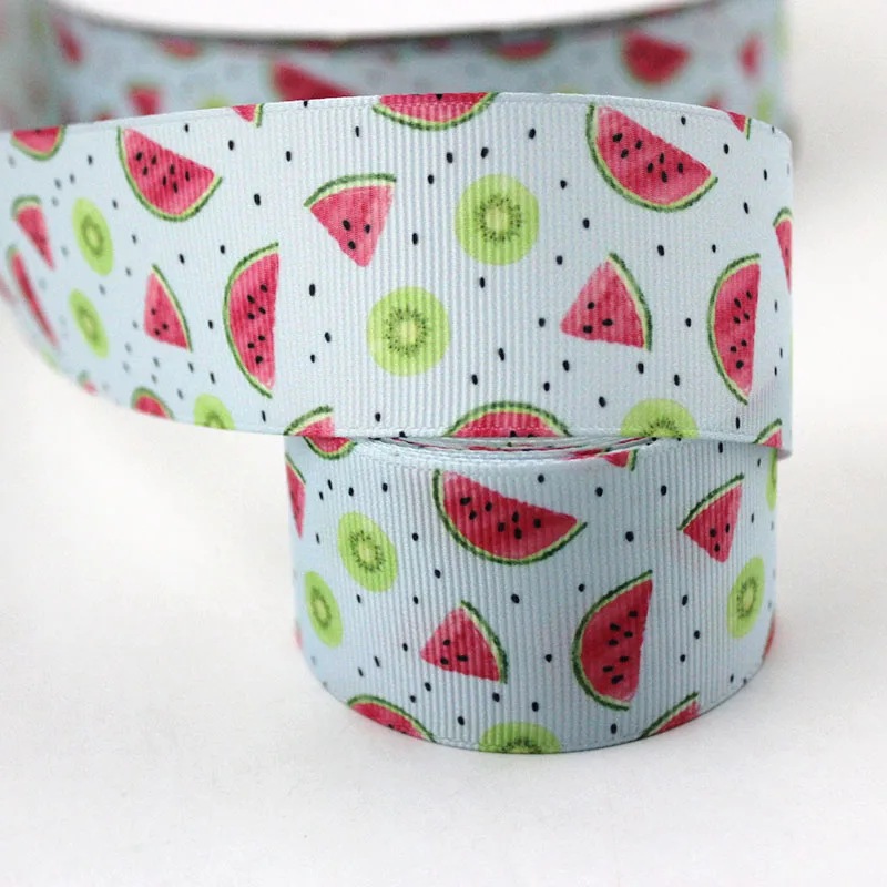 

Summer Fruit Watermelon Printed Grosgrain Ribbon Diy Craft Webbing White Ribbon Diy Bow 16mm 22mm 25mm 38mm 57mm 75mm