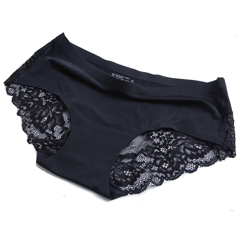 style 1 black Женские сексуальные кружевные трусики, бесшовное нижнее белье, трусы, нейлон, шелк, для девушек, девушек, бикини, хлопок, промежность, прозрачное белье - Цвет: style 1 black