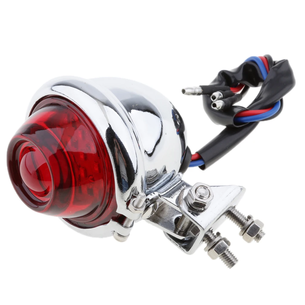 Motorcycle Rear Tail Brake Light Stop Lamp Red LED  3 Wires Connection For Harley Bobber Cafe Racer
