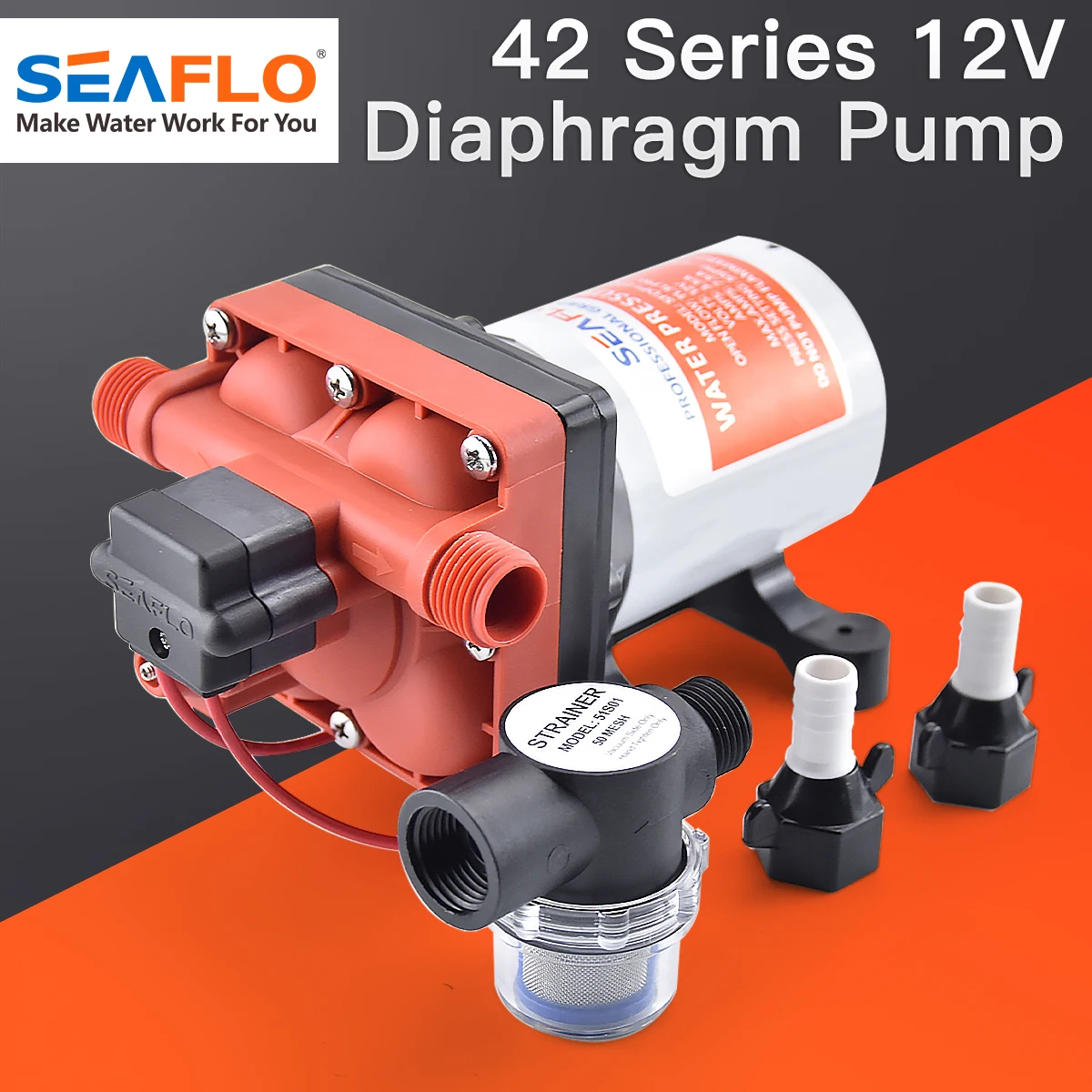 Seaflo 42 Series Diaphragm Water Pump 3.0GPM 55PSI 12v Self Priming