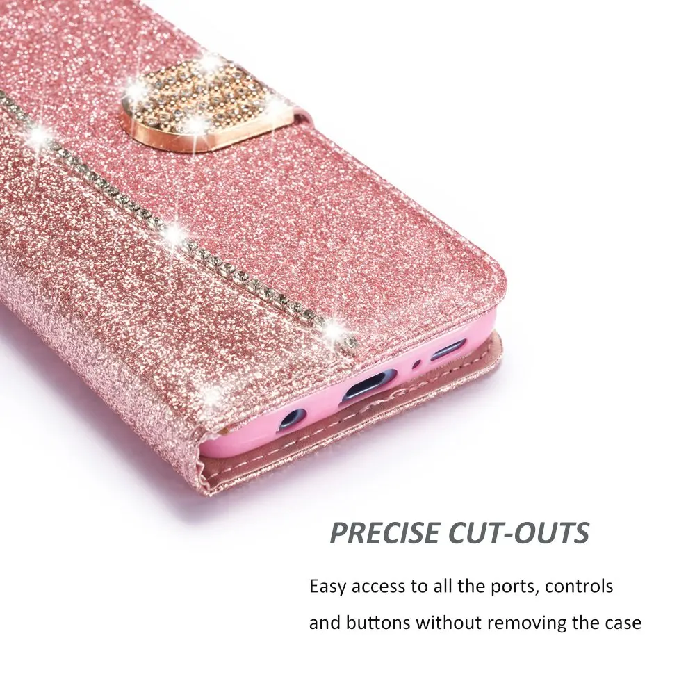 LLZ.COQUE блестящий кошелек бумажник флип чехол для Samsung Galaxy S8 S7 Edge A8 A5 A3 S9 Plus тонкий