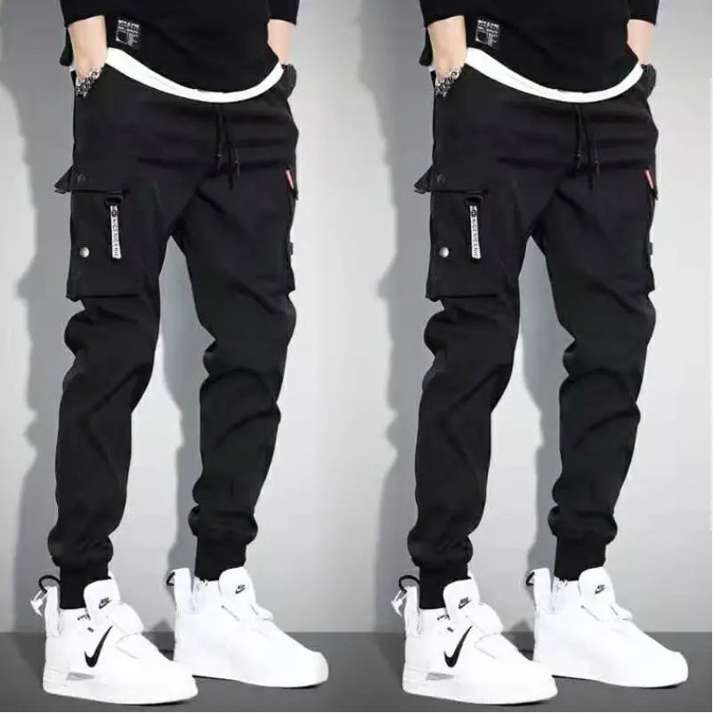 5XL Мужские Винтажные брюки карго мужские хип-хоп черные джоггеры с карманами мужские корейские модные спортивные штаны Осенние Комбинезоны - Цвет: K602