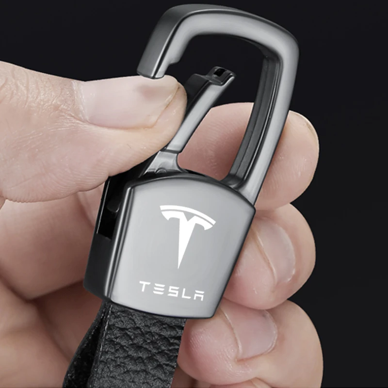 Tesla Leather Waist Buckle Keychain 3