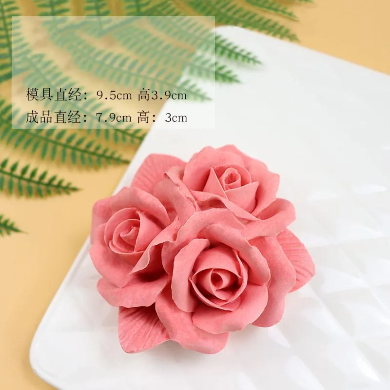 Светло-серый Silicone Plaster Flower Molds Handmade Soap Molds Fondant Flower Cake Molds Gypsum Rose Molds - Цвет: Светло-серый