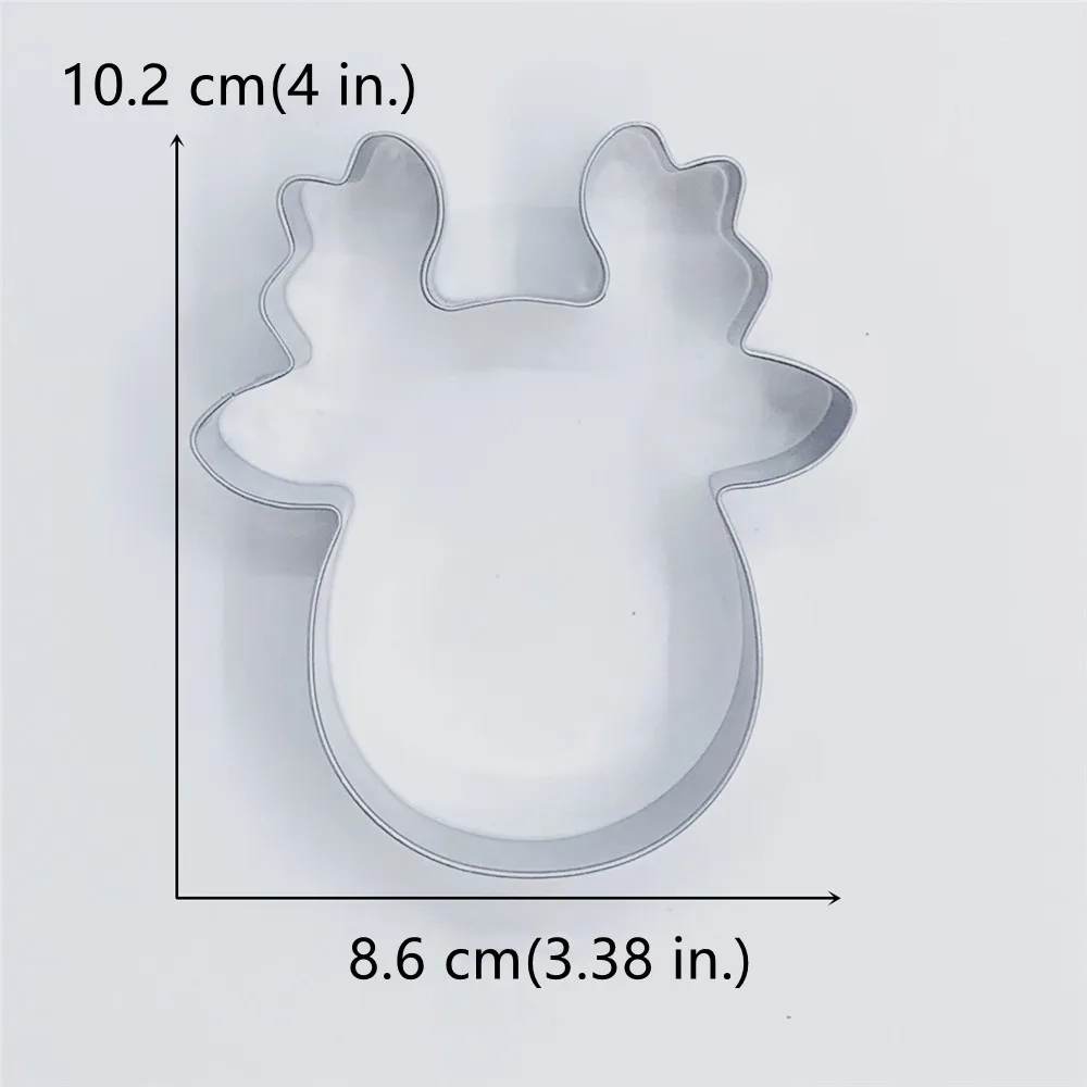 KENIAO Christmas Deer Head Cookie Cutter - 10.2 x 8.6 CM - Winter Biscuit Fondant Bread Sandwich Mold - Stainless Steel KENIAO Christmas Deer Head Cookie Cutter - 10.2 x 8.6 CM - Winter Biscuit Fondant Bread Sandwich Mold - Stainless Steel