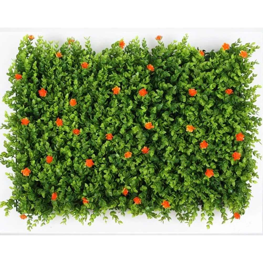 Orange flowers Креативные украшения для дома, сада, аксессуары для моделирования, пластиковые поддельные лужайки, эвкалипта, зеленое растение для украшения стен, дерн - Цвет: Orange flowers