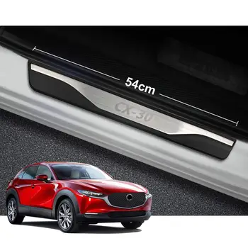

Car Door Sill Cover Trims For Mazda 2019 2020 CX-30 Cx30 Cx 30 Auto Scuff Plate Pedal Protector Styling Accessories Sticker 4pcs