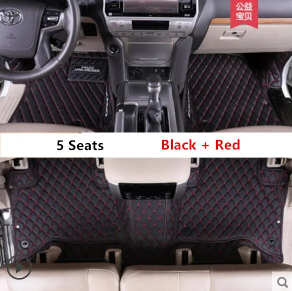 5 Seats Для LAND CRUISER PRADO FJ150 LC150 2010- 5 и 7 мест коврики для ног ковры Шаг Коврик высокое качество вышивка кожа - Название цвета: 5 Seats