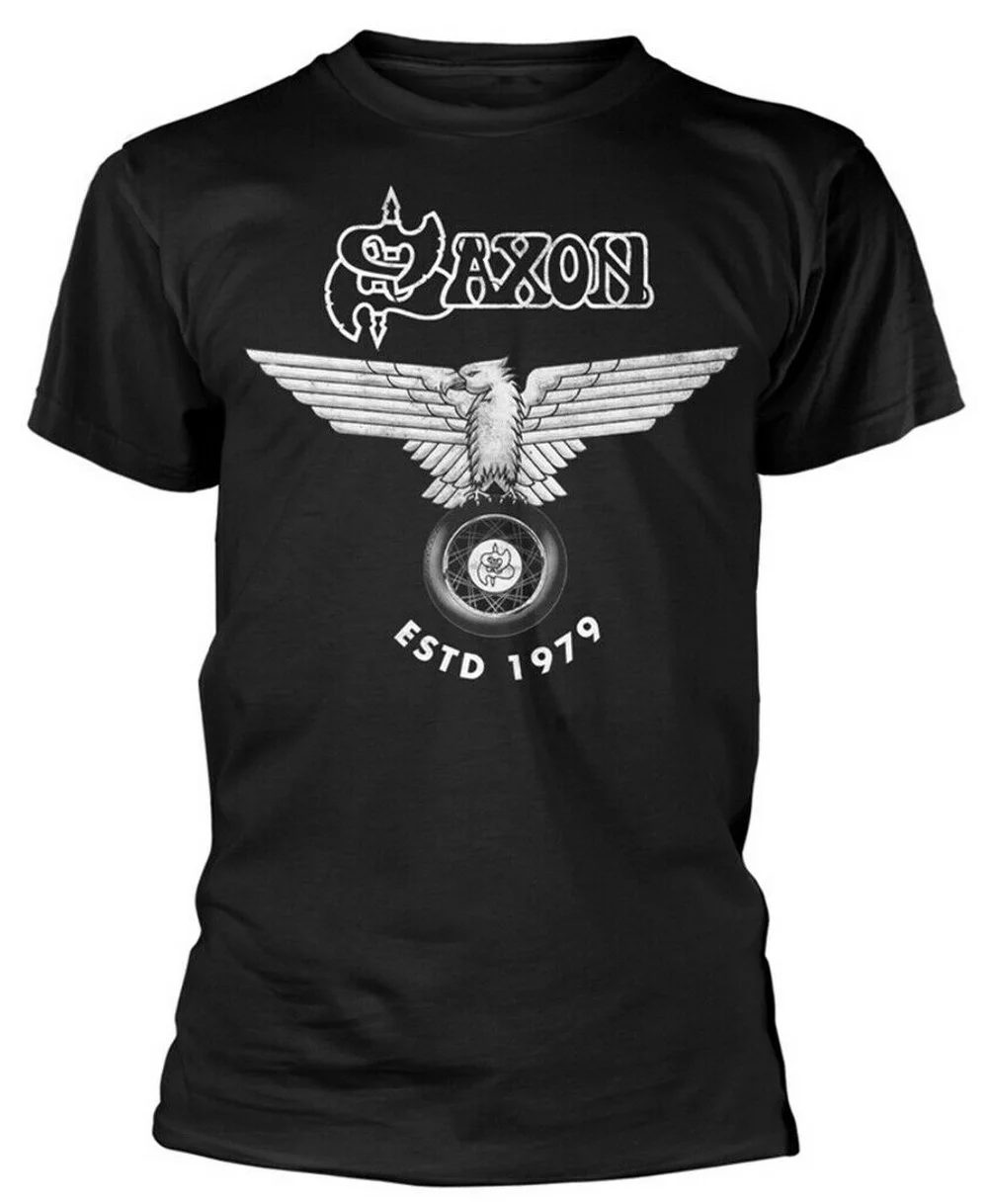 Saxon 'Estd 1979' (черный) футболка новая хлопковая Футболка брендовая одежда топы 11 цветов для мужчин