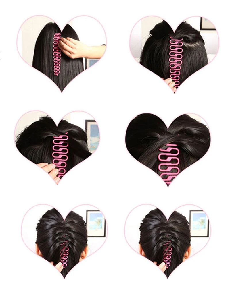 Hair Styling Tools Black Hair Accessories for Women Braider Tools Roller With Hair Twist Styling Bun Maker Magic Hair Braiding pearl hair clip