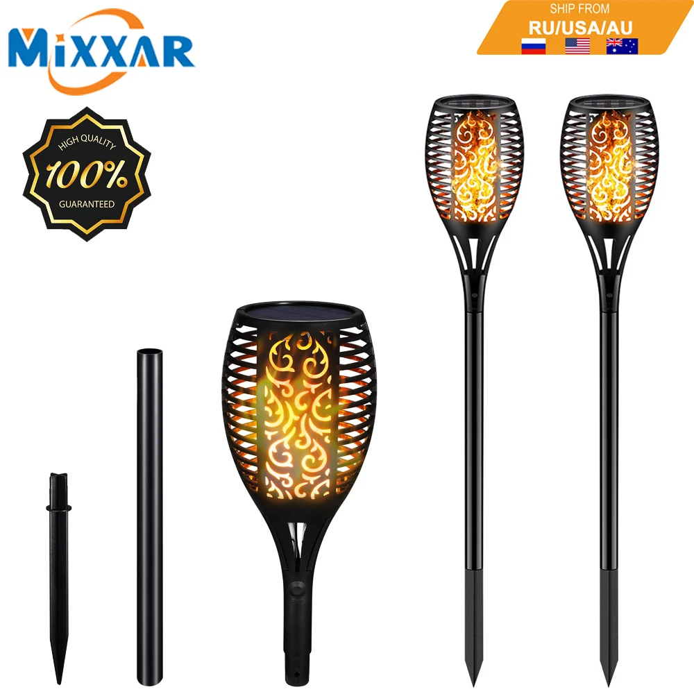 

ZK20 Dropshipping Solar Lights 96 LEDs Waterproof Flames Torch Garden Yard Lantern for Outdoor Landscape Decoration Lighting