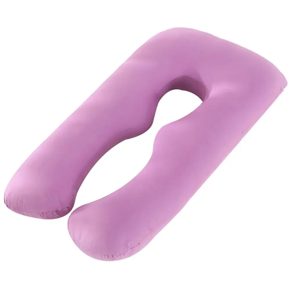 Purple Подушка для беременных, подушка для всего тела с бархатным чехлом, сгибается до двойной u-образной подушки, пена с памятью, поддержка для беременных - Цвет: Purple