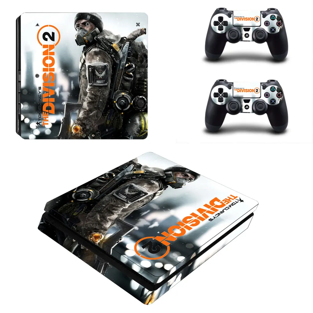 

Tom Clancy's The Division 2 Style Skin Sticker for PS4 Slim Console & Controllers Decal Vinyl Skins Cover YSP4S-3400