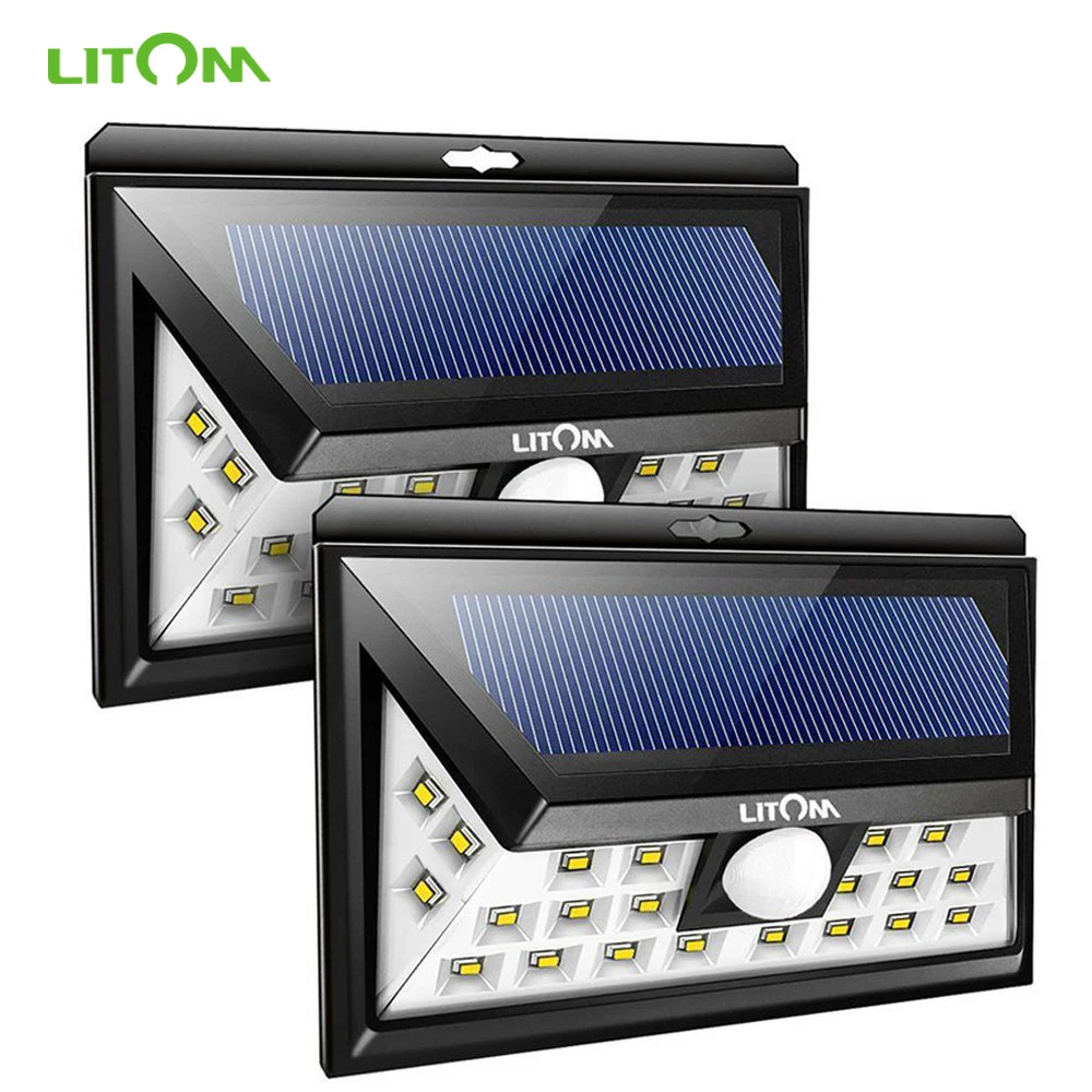 2 Упак. LITOM 24 LED Солнечный свет открытый сад беспроводной датчик движения
