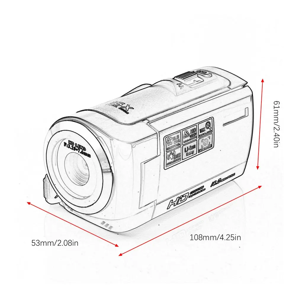 1080P Цифровая камера HDV видеокамера 16MP 16x зум COMS сенсор 270 градусов 2,7 дюймов TFT ЖК-экран