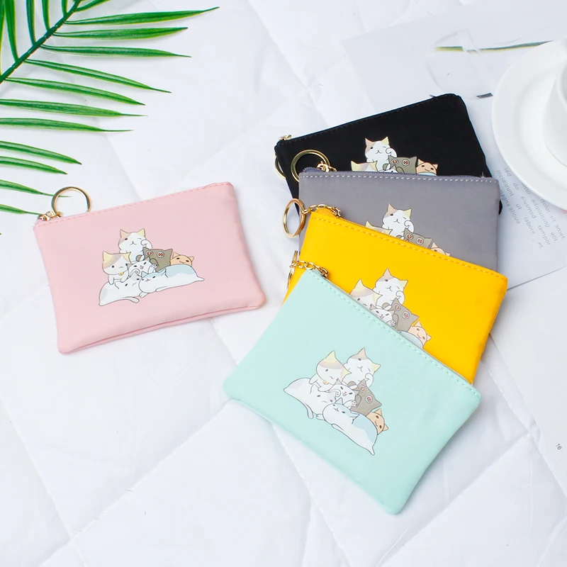 JANE'S Кожаный Модный женский кошелек для монет мини короткий милый кошелек с кошкой для мелочи мини-сумка клатч сумочка Carteira Feminina