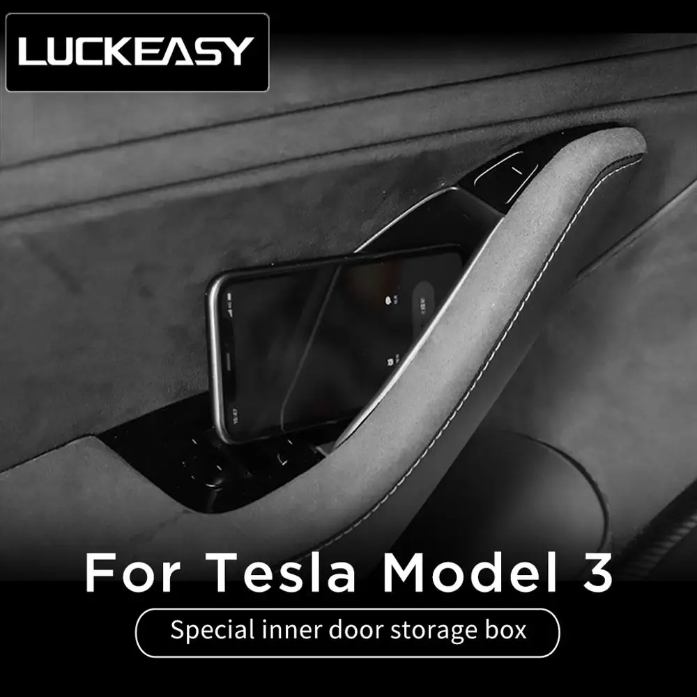 For Tesla Model 3 Car Accessories Side Armrest Box Storage Handle Tray