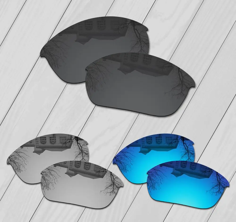 E.O.S 3 Pairs Black &amp Silver Ice Blue Polarized Replacement Lenses for Oakley Half Jacket 2.0 OO9144 Sunglasses | Аксессуары для