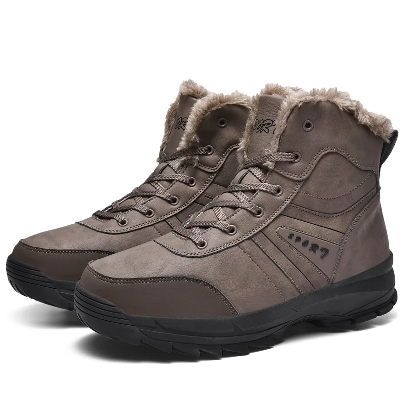 

Winter Men Boots Non-slip Wear-resistant Ankle Botas Male Warm Plush Snow Boots Men Outdoor Comfortable Work Boot Botas Hombre