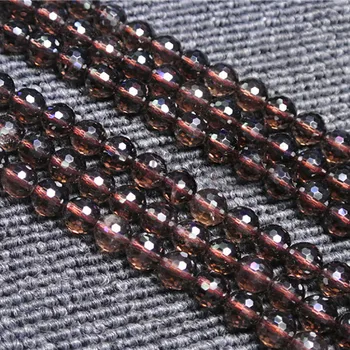 

6-12mm Natural Faced smoky Crystal irregular round Stone Beads For DIY necklace bracelet jewelry making 15 "free delivery