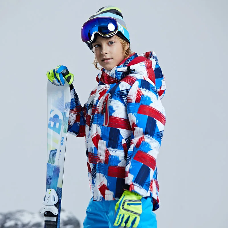 Kids Ski Suit Windproof Waterproof Warm Jacket&Pants Girls Boys Snow Set Winter Outdoor Wear Skiing Snowboarding Jacket Children - Color: jacket 7