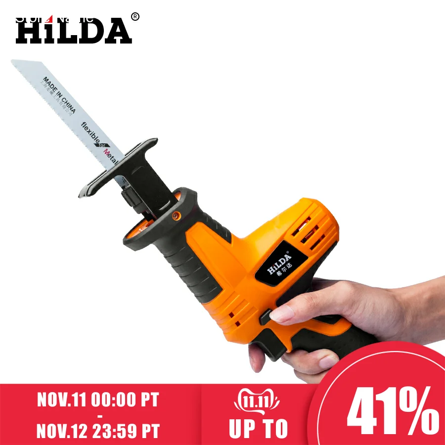 Kaufen HILDA Tragbare Säbelsäge Leistungsstarke Holz Schneiden Sah Elektrische Holz Metall Sägen Mit Sharp Klinge Holzbearbeitung Cutter