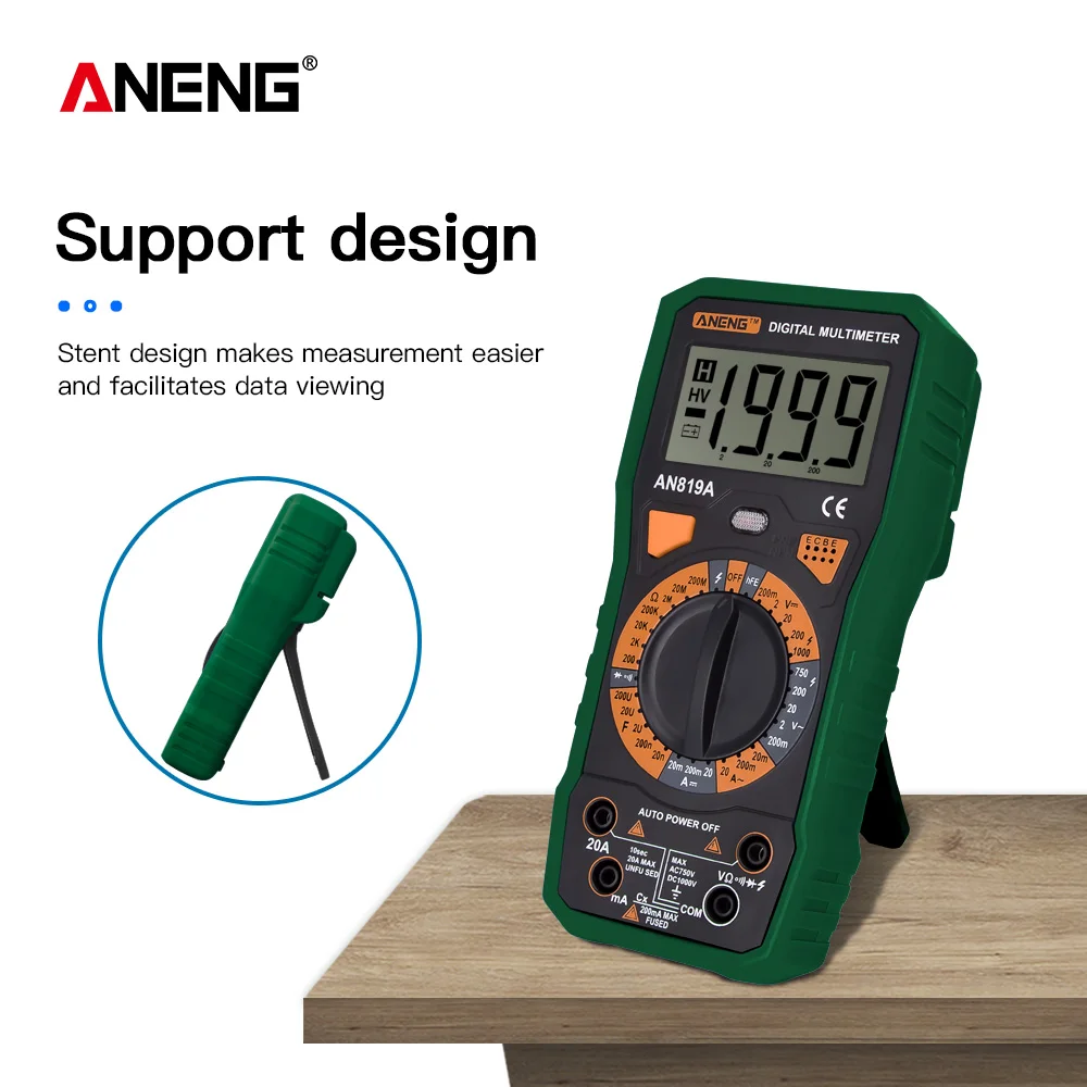 ANENG AN819A мультиметр цифровой транзистор тестер мини мультиметры цифровые