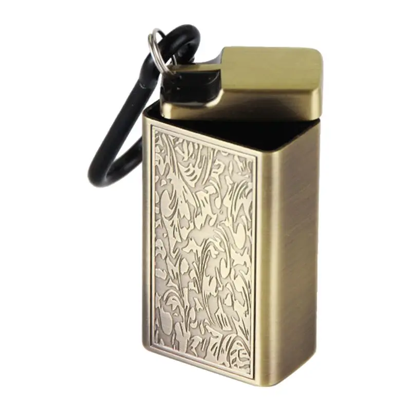 Smoke Ash Tray Mini Portable Ashtray Outdoor Keychain Metal Pocket Holder with Carabiners