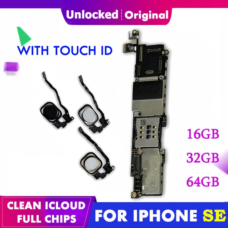 Материнская плата для IPhone SE 5 Se основная 16 ГБ 32 64 логические платы с