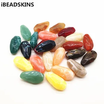 

New arrival! 36x18mm 90pcs Large acrylic Marble effect irregular oval-shape beads for jewelry necklace making DIY