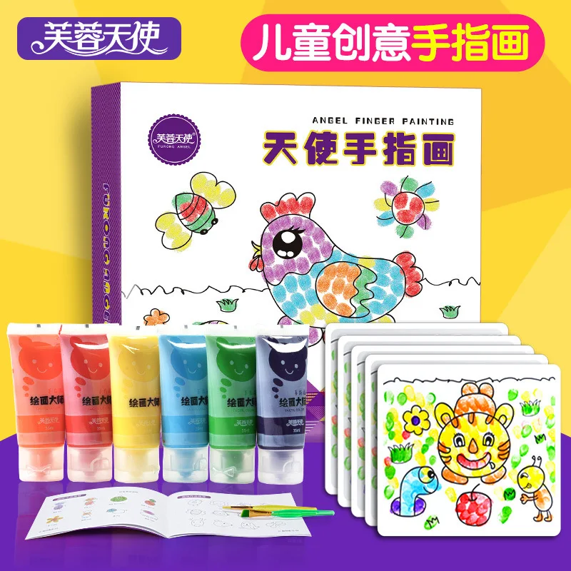 

FIORUCCI Children Pigment Non-toxic-Washing Finger Painting Kindergarten Baby Graffiti Handprint Painting Set