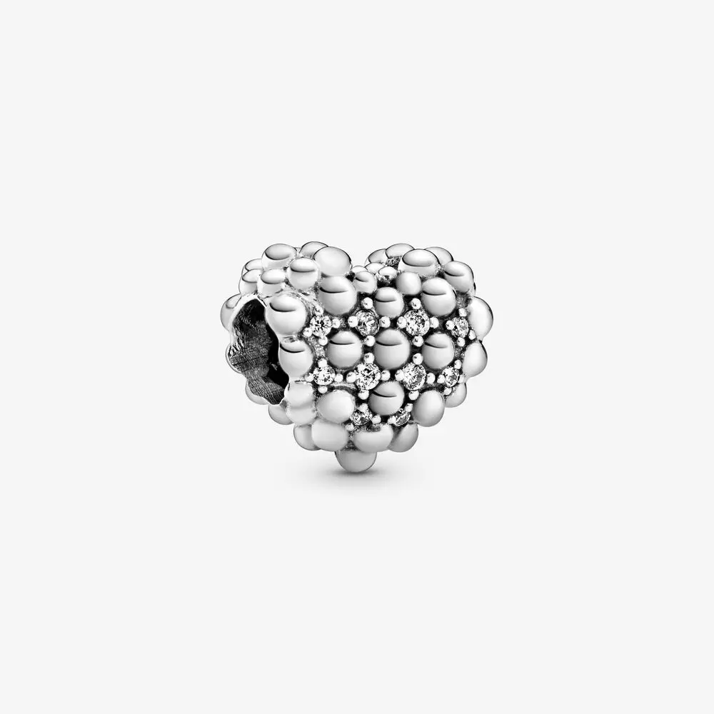 

2020 Valentine's Day 100% S925 Sterling Silver Beads Sparkling Heart Charm fit Original Pandora Bracelets Women DIY Jewelry