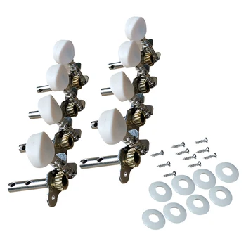 

2pcs Practical Left Right Key Adjust Guitar Durable 8 String Parts Round Head Pegs Mandolin Tuner Buttons Replacement