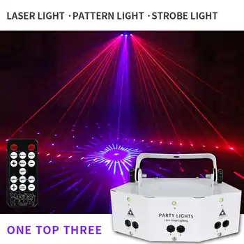 

9 Eyes Laser Projection Lamp DMX Laser Strobe Pattern Remote RGB Night Headlight Projector Light for Disco KTV Club Stage Party