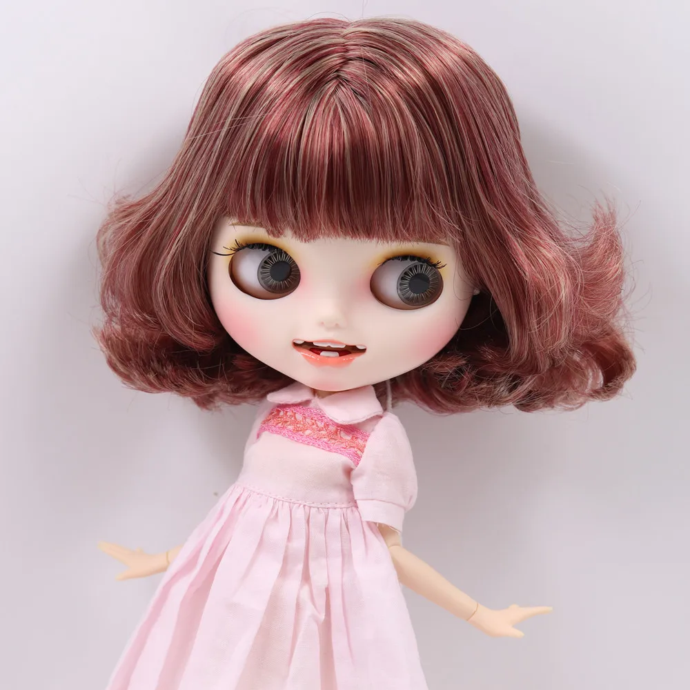 Ледяной обнаженный Blyth кукла No. BL12532/3227 бордовая смесь светлые волосы резные губы открытый рот матовые индивидуальные лица соединение тела 1/6 bjd