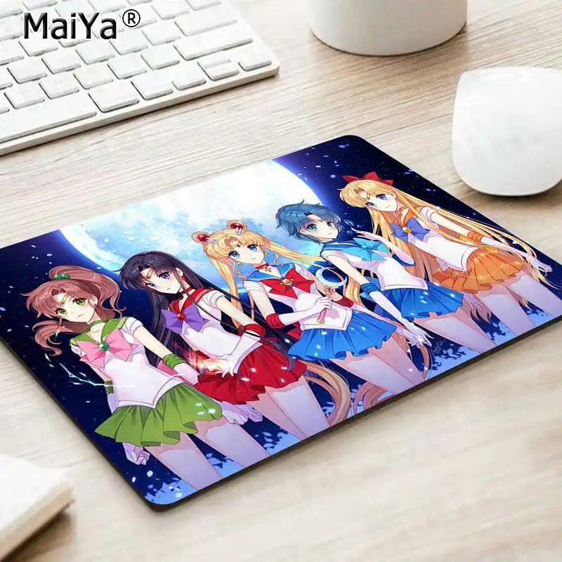 MaiYa красивый аниме мультфильм Сейлор Мун красивый коврик для мышки в стиле аниме Гладкий коврик для письма настольные компьютеры мат игровой коврик для мыши - Color: No Lock Edge18x22cm