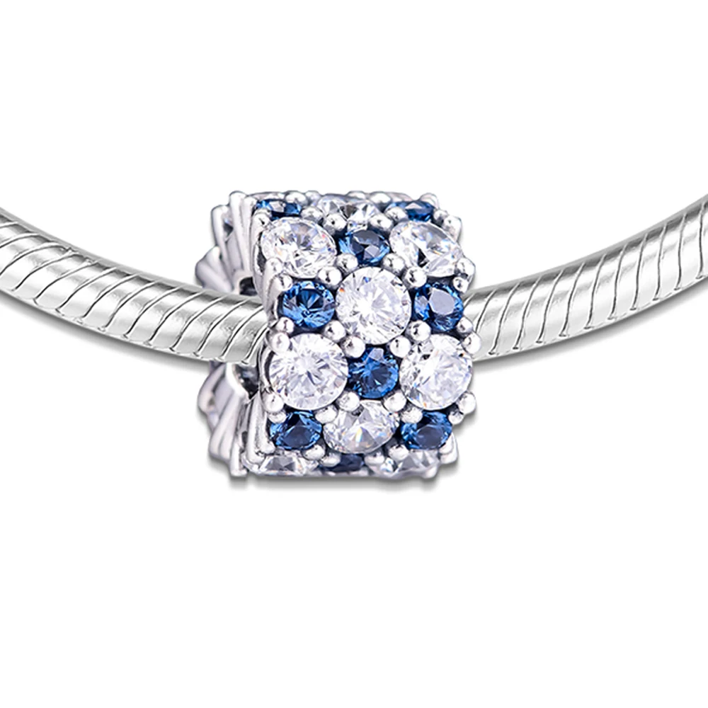 QANDOCCI 925 пробы Серебряные Оригинальные сверкающие браслеты Pandora, бусины для изготовления ювелирных изделий