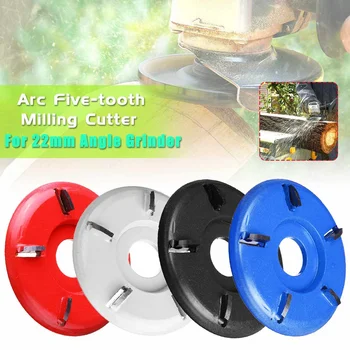 

Five-tooth ARC/Flat 90mm Power Wood Carving Disc Tool Milling Cutter for 22mm Aperture Angle Grinder Woodworking Turbo Disc