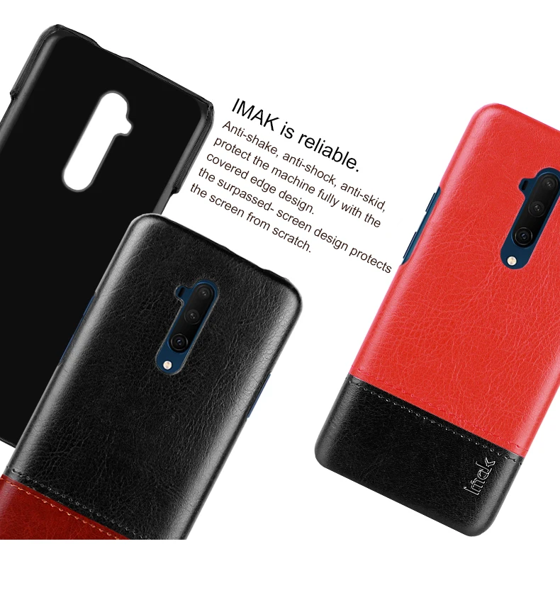 Imak Роскошный Ruiyi чехол s для One plus 7T Oneplus 7T Pro Чехол тонкая задняя крышка чехол для телефона жесткий ПУ ПК бизнес защита чехлы