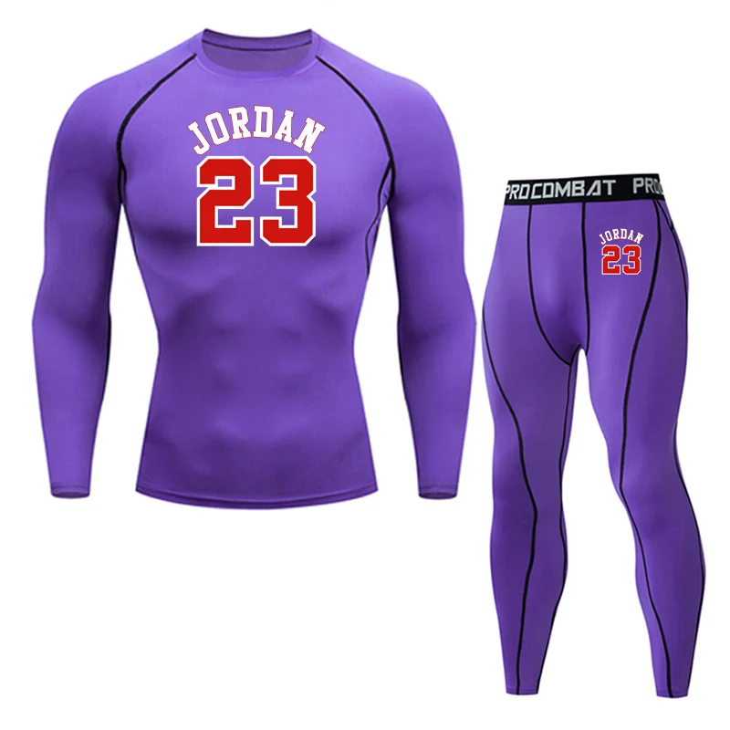 2-piece Мужское термобелье, набор кальсонов, зимнее компрессионное нижнее белье, базовый слой, Мужские Спортивные Компрессионные рубашки с длинным рукавом - Цвет: 2-piece