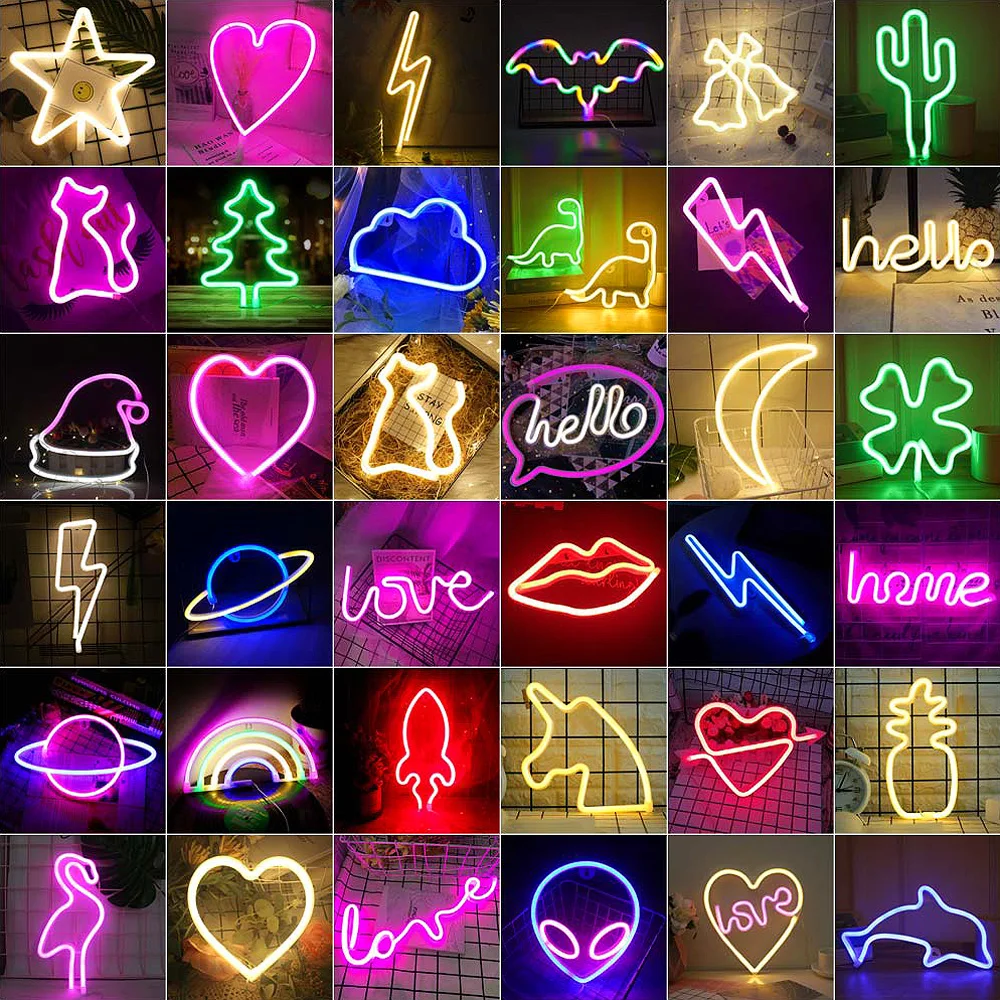 Neon Led Lights Sign Flash Lightning Moon Neon Light Love Cloud