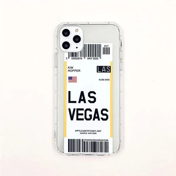 LASVEGAS Горячие INS США Город авиа билетов простые буквы Нью-Йорк прозрачные телефонные чехлы для iPhone 10X XS Max XR 11 Pro MAX 8 7 6 6s Plus - Цвет: LASVEGAS