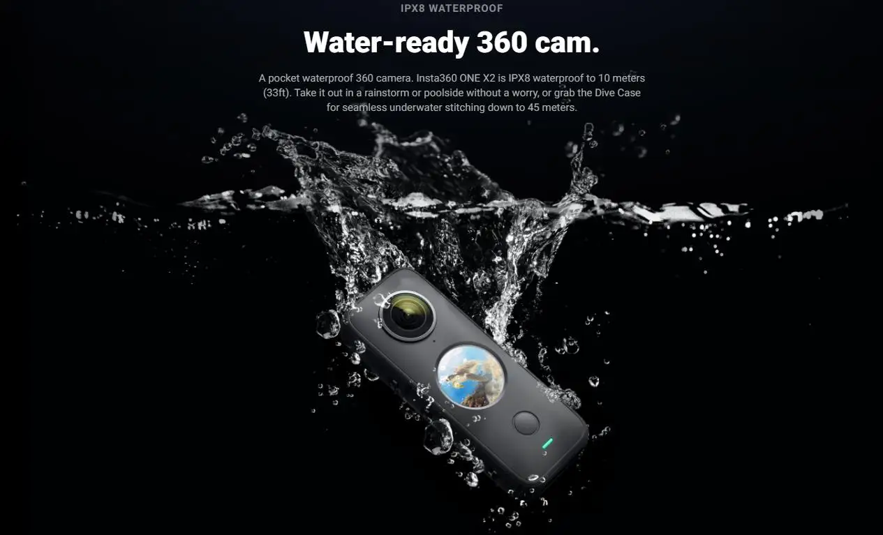 Insta360 – Caméra vidéo UN X2, appareil 5,7 K, 10 m, imperméable, stabilisation flowstat, de sport