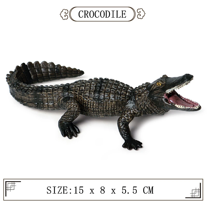 Children's Simulation wild animal model red crocodile Nile crocodile amphibian crocodile model toy Collecting gifts Toy model - Цвет: A