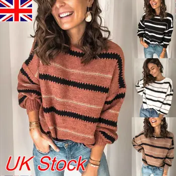 

Womens Sweater Autumn Winter Warm Knitted Sweaters Pullover 2020 Ladies O Neck Long Sleeve Patchwork Casual Jumper Plus Size