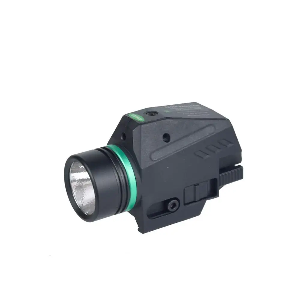 Tactical LED Flashlight Green / Red Laser Sight For 20mm Rail Mini Glock Pistol Gun Light lanterna Airsoft Light-4